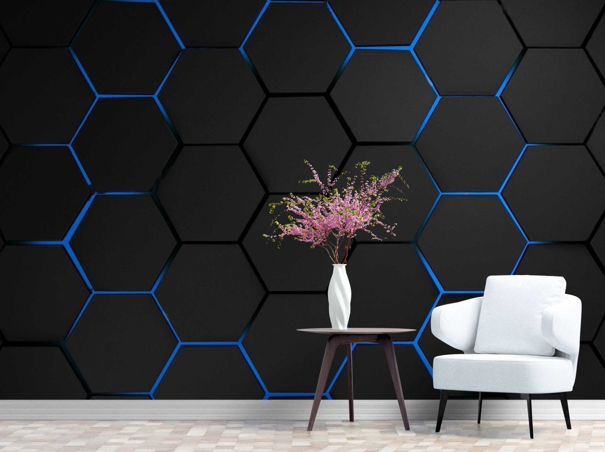 Mural 3D Wallpaperl, Blue Neon wallpaper, Removable 3d wall paper for Wall etsy.me/3N5slnv
#geometricwallpaper #abstractwallpaper #geometricdesign #abstractdesign #wallcovering #walldecor #walldesignideas #gameroomdesign #gameromdecor #artwall #3dwallpaper