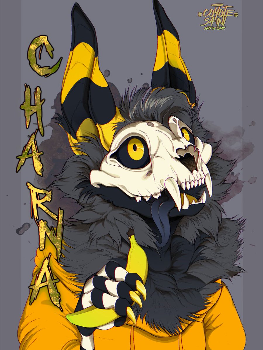 coyotesaint's tweet photo. badge for the awesome @blacksticky 🍌

#furryart #furryartist https://t.co/3wF8HM2jeQ