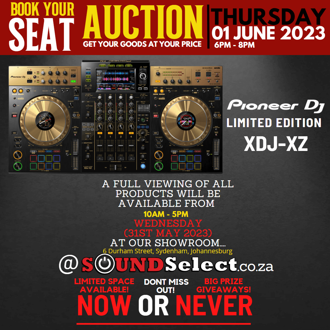 Sound_Select's tweet photo. We will be hosting our Seventh auction on all demo, new &amp; pre-loved items on Thursday, 01st June 2023. Get your goods at your price by simply RSVPing to the event booking your auction ticket.  - https://t.co/KTnaGGbbZT https://t.co/sXBJzsnXuB