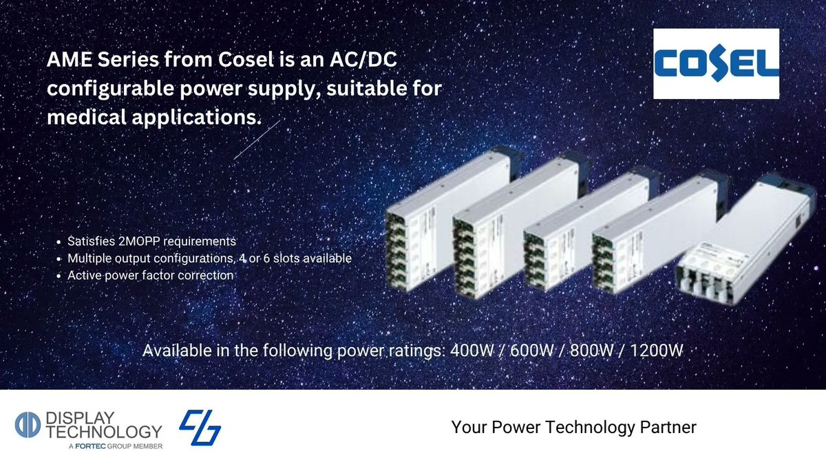 Discover the power of the AME Series today and take your medical applications to the next level! 💪🔌buff.ly/45u70Ls  #Cosel #AMEseries #PowerSupply #MedicalApplications'