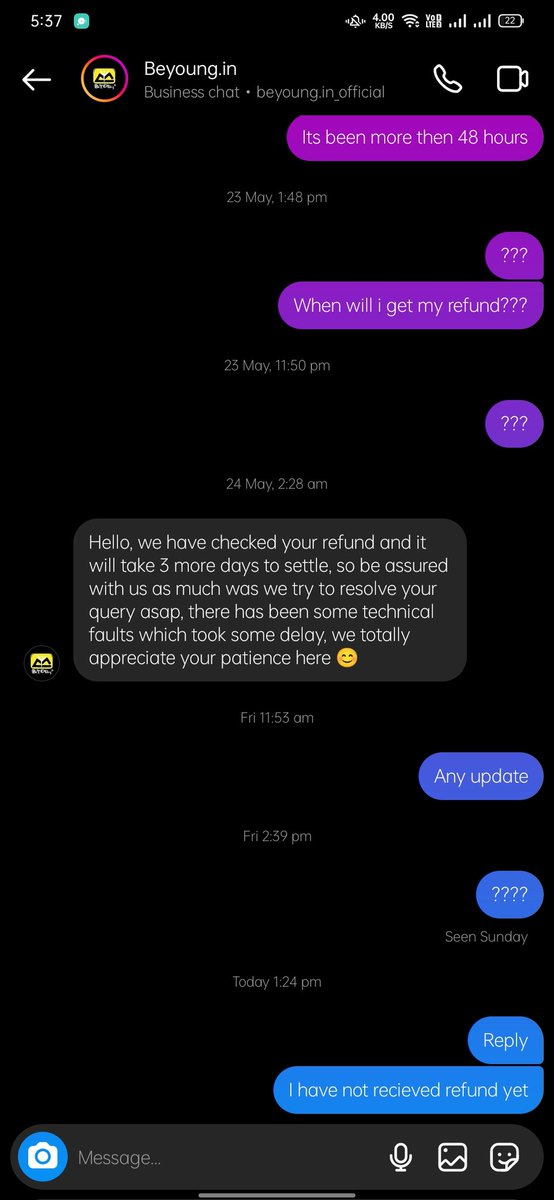 iambahmn's tweet photo. @BeyoungFolks now these people stop responding on chat. @jagograhakjago https://t.co/bv1flAxOHU