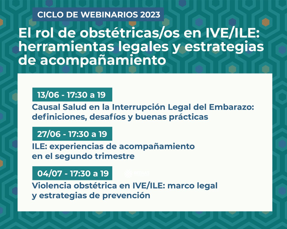 Redaas_Arg's tweet photo. 🟡 Ciclo de webinarios #obstétricas 2023
💻 Tres encuentros dirigidos a obstétricas/os que realizan tareas vinculadas a consejerías en salud sexual y reproductiva #ssyr y/o acompañan el acceso a la interrupción del embarazo #IVE #ILE
💚 Más info👉🏻 https://t.co/nlj9ii1dGw https://t.co/xO2yaCUpsI