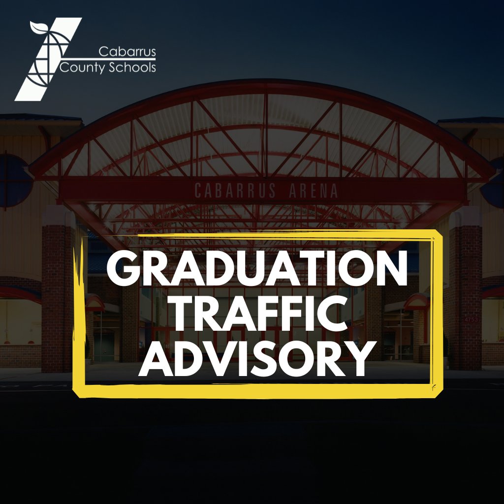 ⚠️ Graduation Traffic Advisory ⚠️

NC Dept of Transportation confirmed the bridge located on Old Airport Rd between Setter Ln SE &amp; Crestmont Dr will be closed, impacting travel to the Cabarrus arena. See  Traffic Page for details bit.ly/3IM60sr