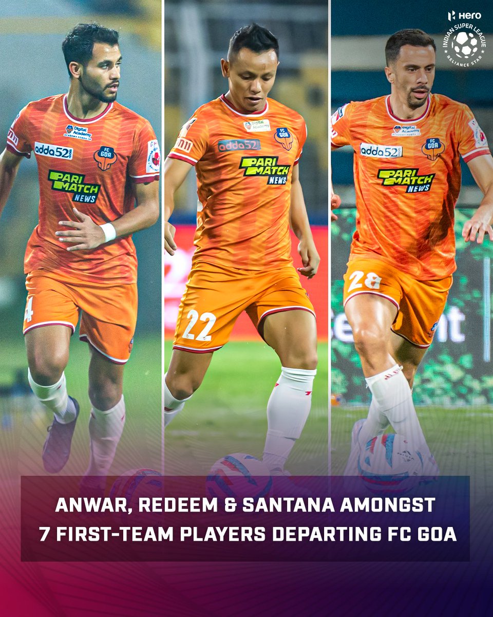 .@anwarali04, @RedeemTlang & @Hernan__90 among 7️⃣ players to part ways at @FCGoaOfficial following the end of their contracts with the club! 

#HeroISL #LetsFootball #FCGoa #AnwarAli #RedeemTlang #HernanSantana