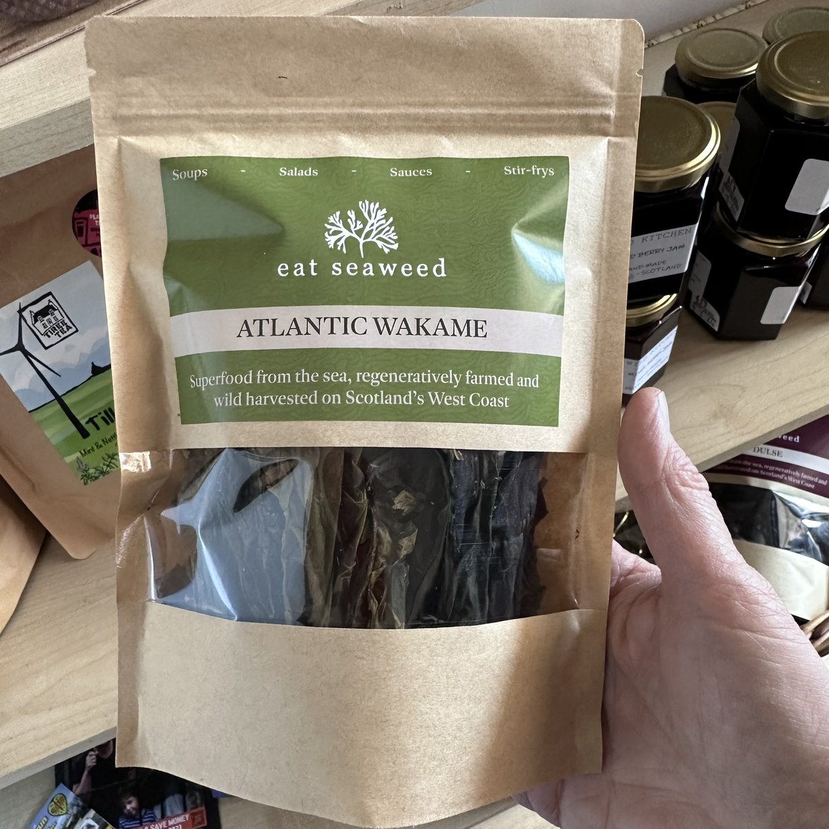 Lovely to see <a href="/swmull_iona/">SWMID</a> seaweed in <a href="/FoodFromArgyll/">Food From Argyll</a> cafe in Oban!