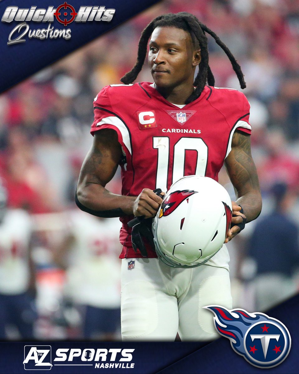 AtoZSports's tweet photo. What percentage chance do you give the Titans landing DeAndre Hopkins? https://t.co/84DfHNaamV