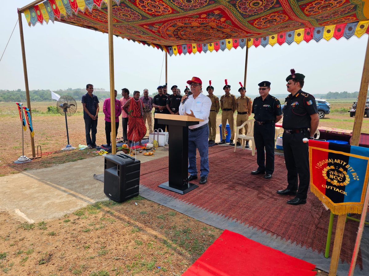 #NationalCadetCorps Ground Breaking Ceremony at Cuttack today for Training & Camping Academy for NCC Cadets. This will be the First NCC Academy for Cadets of 13 Districts of Odisha.5 acres of Land is alloted by the State Govt