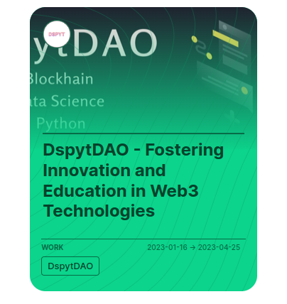 dspytdao's tweet photo. Comment your ethereum address and ideas for dspytdao to be included into DspytDAO #gitcoinbeta hypercert.
#ethereum #crypto #blockchain #cryptocurrency #decentralization #innovation #tech #fintech #DAO https://t.co/v5N3aIfG6N