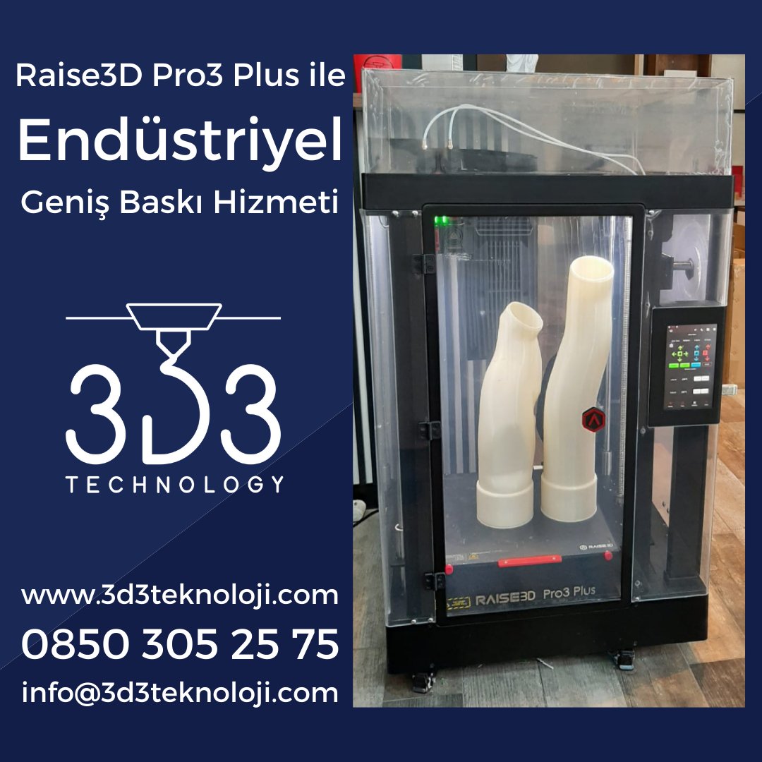 Geniş Baskı Hacimli Raise3D Pro3 Plus ve Isıtıcı Kabin özellikli Flashforge Creator 4 ile endüstriyel geniş baskı ihtiyaçlarınızı karşılıyoruz. Detaylı bilgi almak için bizimle iletişime geçebilirsiniz.

🌐 3d3teknoloji.com
📞 0850 305 25 75
📧 info@3d3teknoloji.com