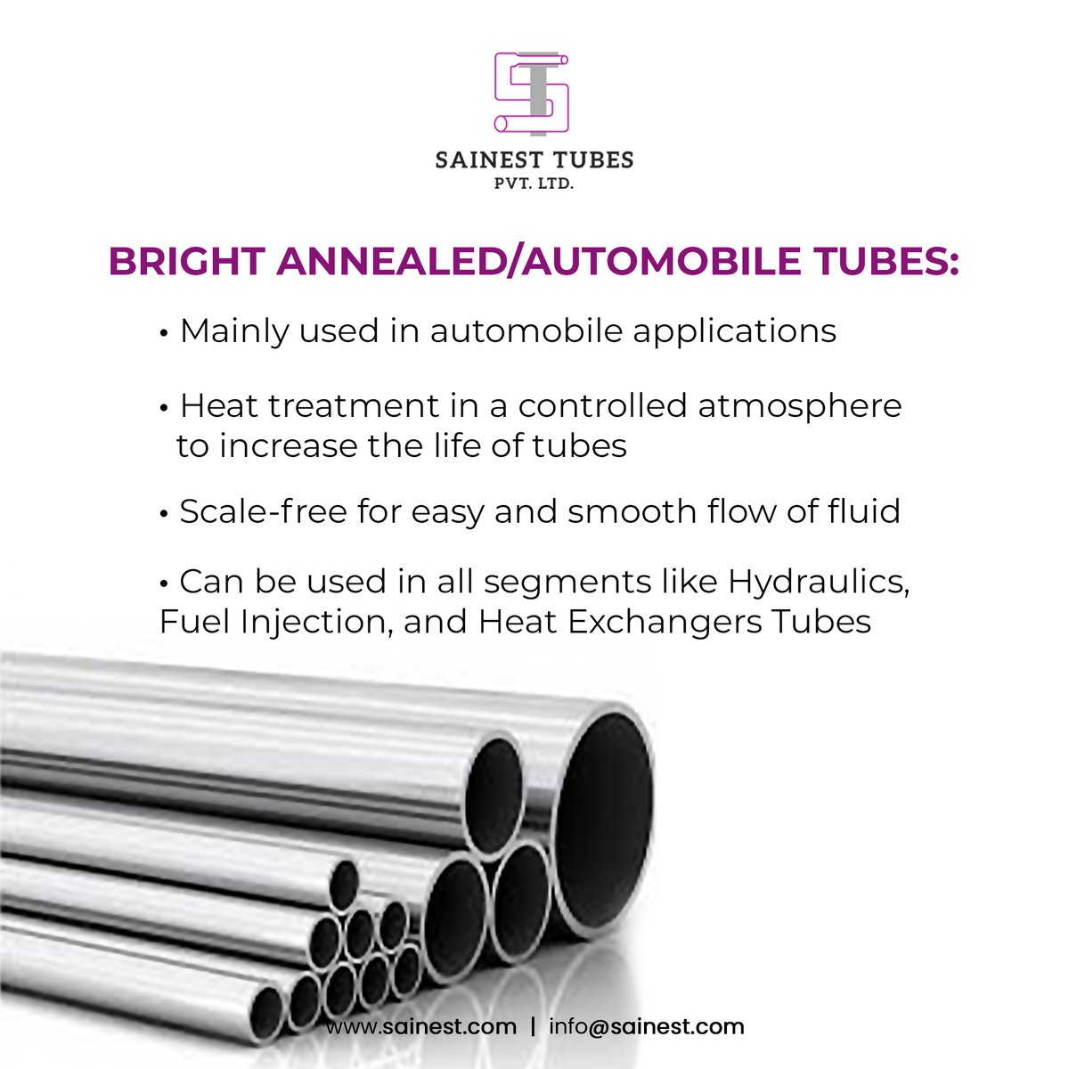 #AutomotiveExcellence #BrightAnnealedTubes #AutomobileTubes #PrecisionEngineering #ReliablePerformance #IndustrialSolutions #QualityAssurance #PremiumMaterials #Technology #SainestTubes