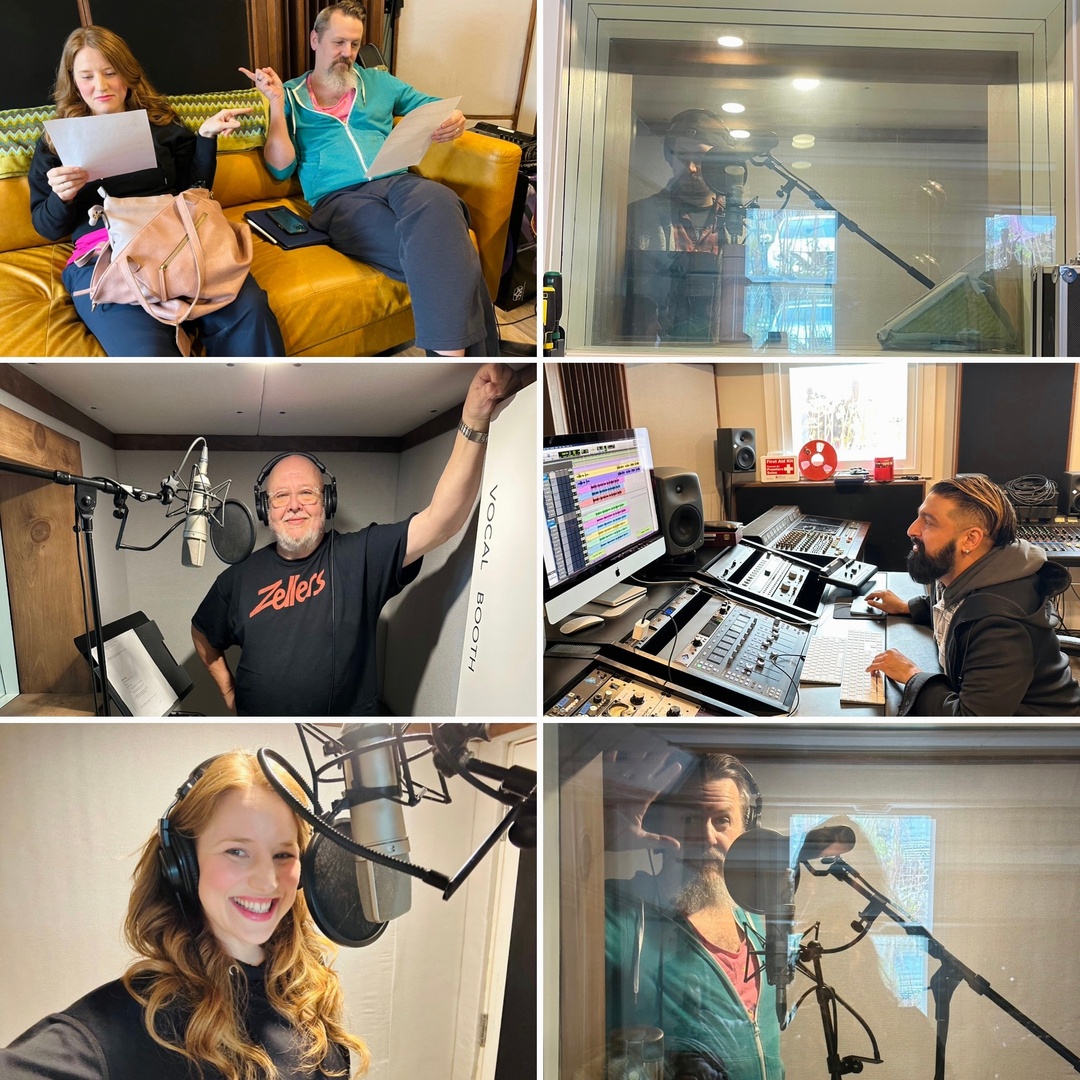 Some of our resident artists in the recording studio this week! posin, pointing, smiling and singing tunes!😊 #inthestudio