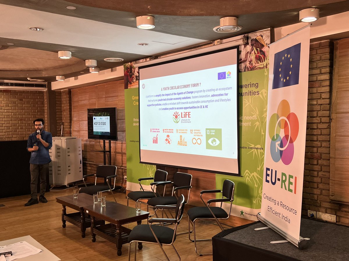 jababaga's tweet photo. Pleasure to be speaking at #WCEF Studio Event: ‘Empowering Youth-led Solutions for #Circular #Economy Innovation’ event, with launching of India Youth Circular Economy Forum by @iycn 👏 https://t.co/xrx4EL25b4