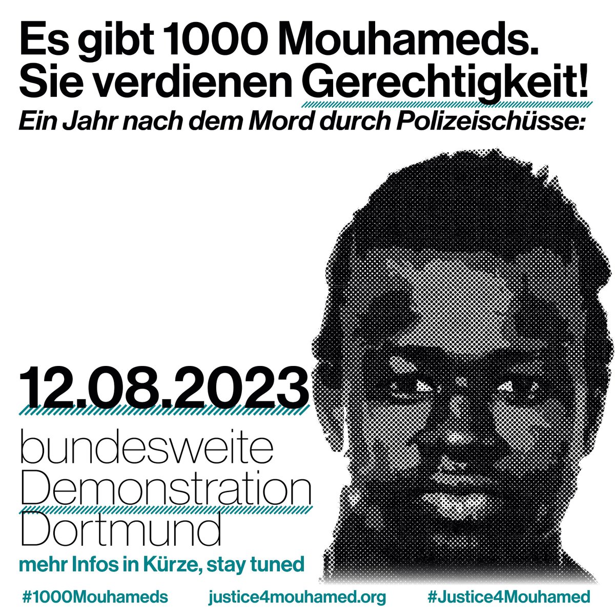 save the date!

#justice4mouhamed  #KeinEinzelfall #Polizeiproblem #SayTheirNames #Polizeigewalt  #Rassismus #do1911 #Dortmund  #topa  #Polizei #NoJusticeNoPeace #BlackLivesMatter #ViolencesPolicieres #keinvergebenkeinvergessen