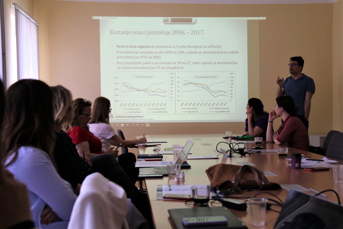 #Economists, tobacco control experts, and representatives of #civil society associations gathered at the IES to improve knowledge of #tobacco use patterns, price measures for tobacco control in Serbia, and #advocacy skills for implementing these measures.