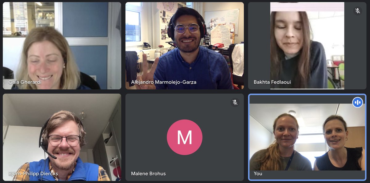 Maybe <a href="/MitochondriAlex/">Alejandro Marmolejo-Garza</a> is the only one really shining in this screenshot 😜 BUT we had a great board meeting today and welcomed Gaia in the jECS board 🥳