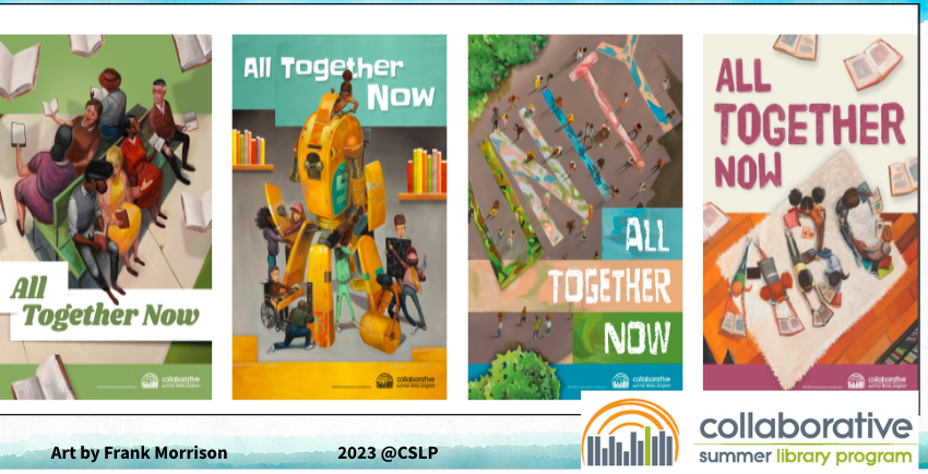 JoEllenMcCarthy's tweet image. It&apos;s a great time of year to revisit your local library&apos;s resources with/for your community of learners. And if you haven&apos;t already, check out the @cslpreads summer reading resources: cslpreads.org. This year&apos;s slogans were created by Frank Morrison. #ReadingisLifeWork