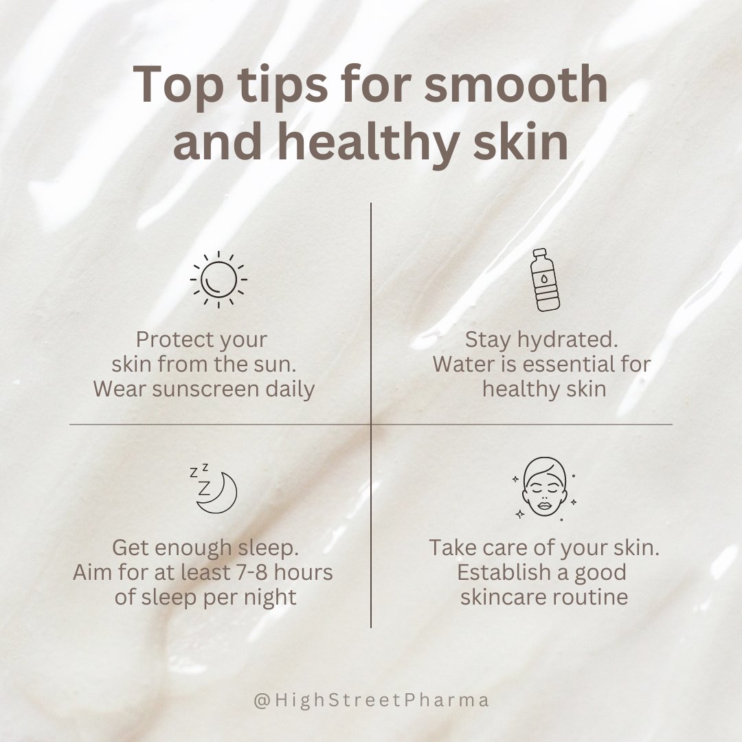 Top tips for smooth and healthy skin🥰

#HighStreetPharma #Skincare #SkincareTips #OnlinePharmacy #Pharmacy #PharmacyProducts #SkincareQuotes #LoveYourSkin #SkinConfidence #LoveYourself #Love #Confidence #DontSkipSunscreen