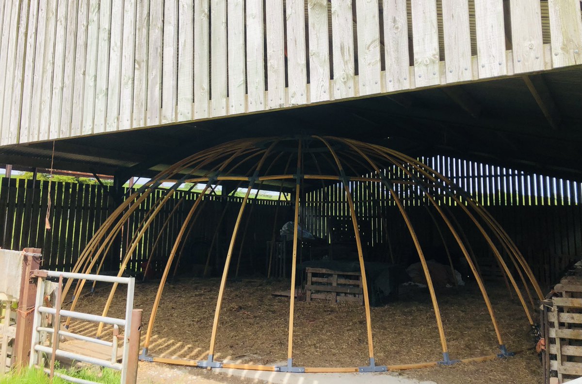 Look what we made.....a alachigh (traditional Iranian tent). This one is made with a metal wheel and metal connectors. 9m diameter. A very special tent, waiting for a cover. Contact us if interested.