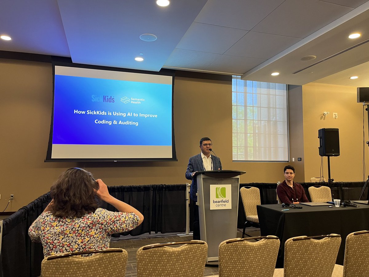 Another great talk on the application of ML to coding and auditing at <a href="/SickKidsNews/">The Hospital for Sick Children (SickKids)</a> by <a href="/karimjessa/">Karim Jessa</a> at <a href="/eHealthConf/">e-Health Conference & Tradeshow</a> Awesome conference so far!!