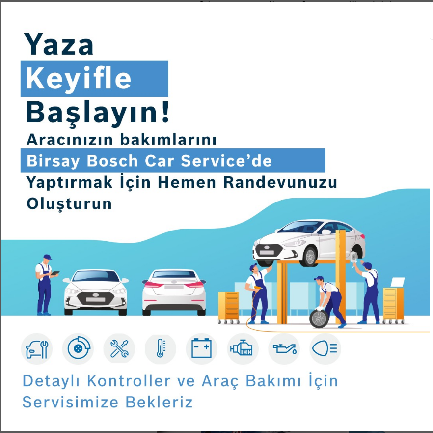 Aracınızın bakımlarını Birsay Bosch Car Service’de yaptırın.
Yaza keyifle başlayın!
Şubelerimiz ve iletişim hattımız – Libadiye / Ataşehir / Bostancı – 444 9 247
#araçbakımı #yazlıkbakım #bakımonarım #periyodikbakım #birsayotomotiv #Birsayboschcarservis #bakımkampanya