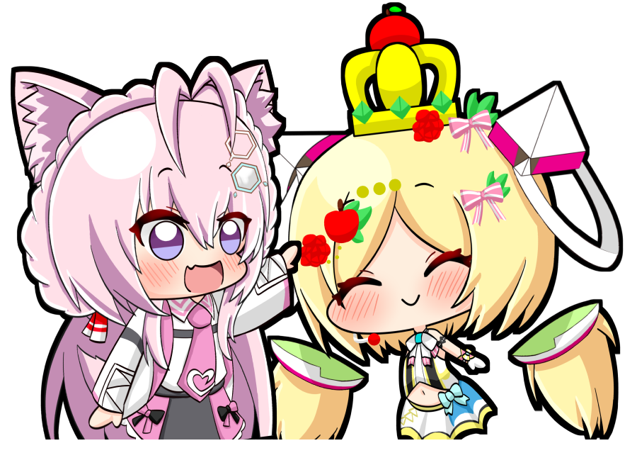 アキ・ローゼンタール ,博衣こより 「アキロゼちゃんを撫でるこよりちゃんの透過置いときます #アロ絵 #こよりすけっち」|うううん☆絵お仕事募集中のイラスト