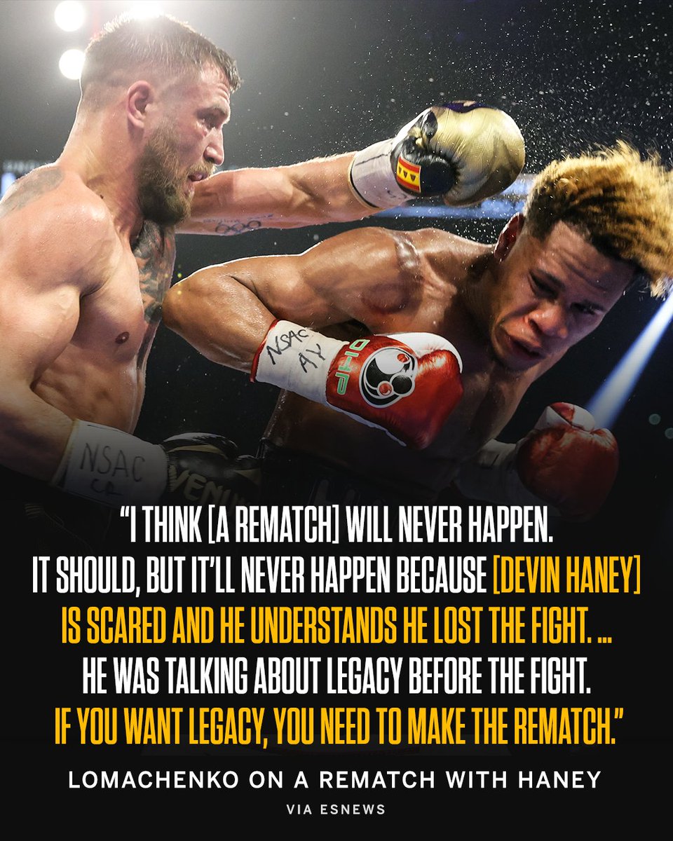 ESPNRingside's tweet photo. Loma wants a rematch against Haney, but he doubts it happens 👀 https://t.co/Rdx7t2b6Pg