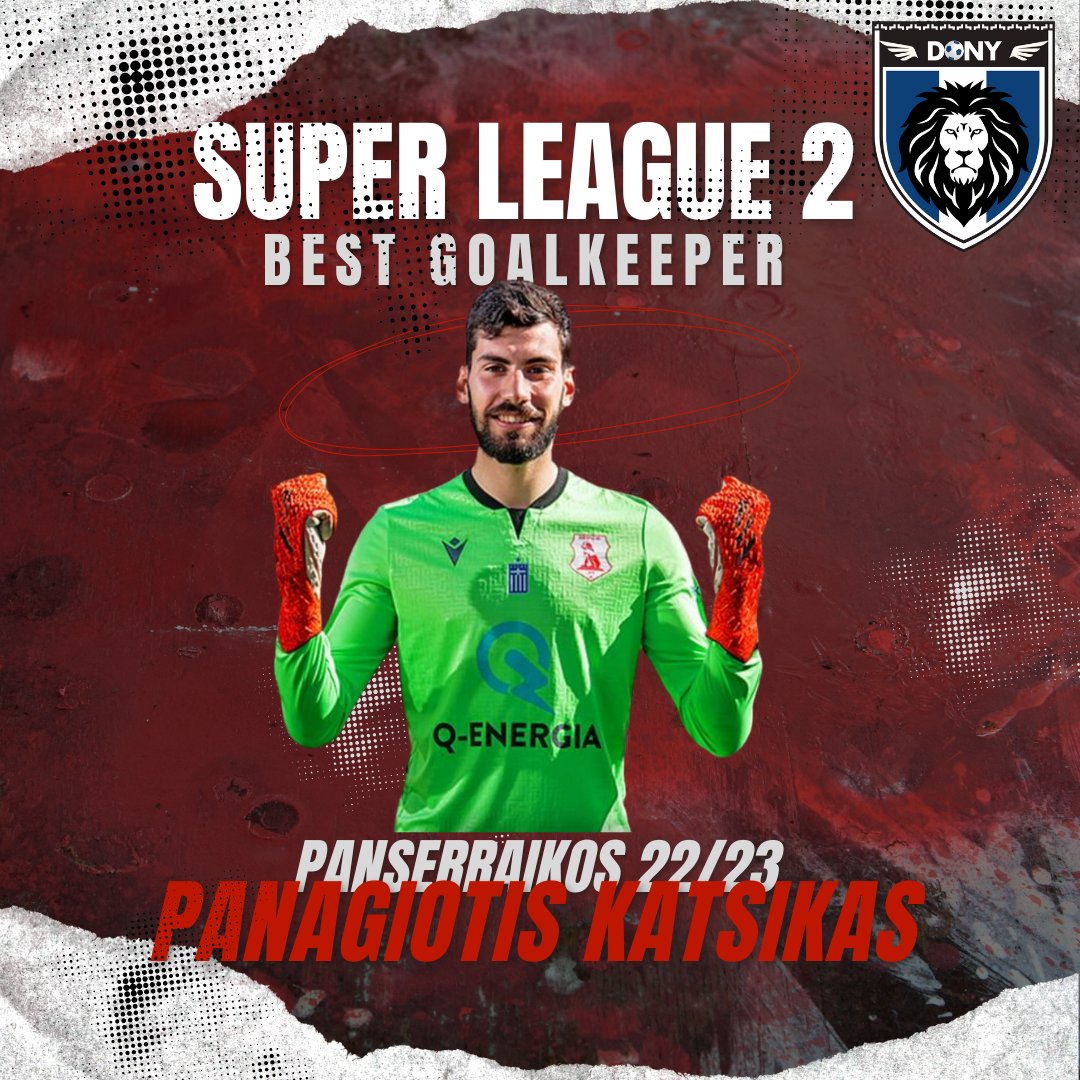 🏆🧤 Congratulations to Panagiotis Katsikas, our extraordinary goalkeeper, on being awarded the Best Goalkeeper in Super League 2! 

A well-deserved recognition for his outstanding performances and unwavering dedication. 👏🇬🇷

#Katsikas #BestGoalkeeper #SuperLeague2 #WellDeserved