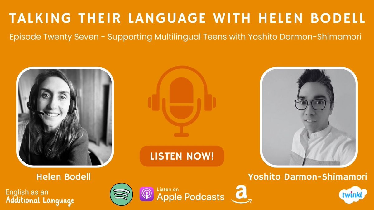 twinkl_eal's tweet image. It’s #TalkingTheirLanguageTuesday this week we’ve got a new episode with @yoshito_ds looking at supporting #multilingual teens and talking about Yoshito’s new book ‘In Search of the Lost Words’.

Listen on our website: twinkl.co.uk/resource/talki…

Or your usual streaming platforms 🎙