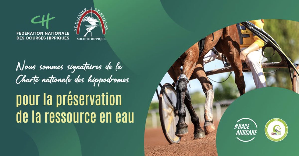 hippostgalmier's tweet photo. L’hippodrome de Saint Galmier - Saint Etienne est signataire de la charte sur l’eau ! 🌱💦
Cet engagement associe la signature de la #FNCH, du Label EquuRES et des associations gestionnaires d’hippodromes, dont l’hippodrome de Saint Galmier
#Environnement #LabelEquures #eau https://t.co/c23S4QU5fF