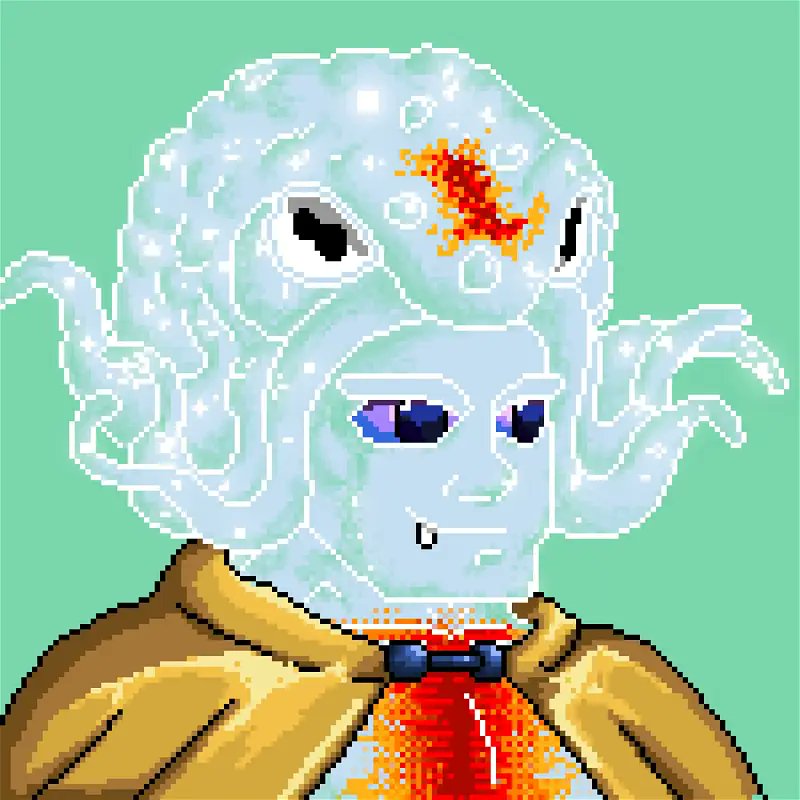 accel_arc's tweet photo. Just realized some skin have transparency layer so it gives the tint of its background... Well done @theseafolk #depthfolk #pixelart #nfts https://t.co/3De8lqFD6g