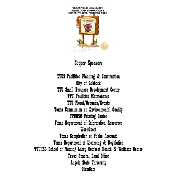 Thank you to our Copper Sponsors for #TTUSBE23