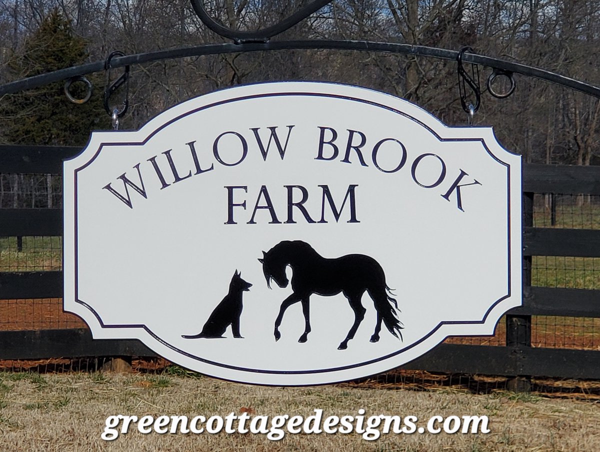 Solid PVC Custom Outdoor Signs Business • Residential • Personalized Gift Renderings Provided • Secure Checkout via Etsy greencottagedesigns.com #HorseFarmsign #farmsign #pvcsigns #customSigns