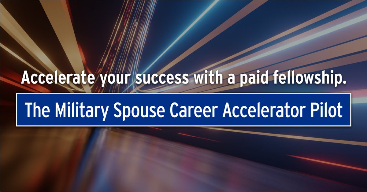 DYK there’s a highly competitive career fellowship program made just for #MilSpouses? The Military Spouse Career Accelerator Pilot offers MilSpouse professionals like you the chance to jumpstart your career with experts and industry leaders. Learn more: myseco.militaryonesource.mil/portal/article….