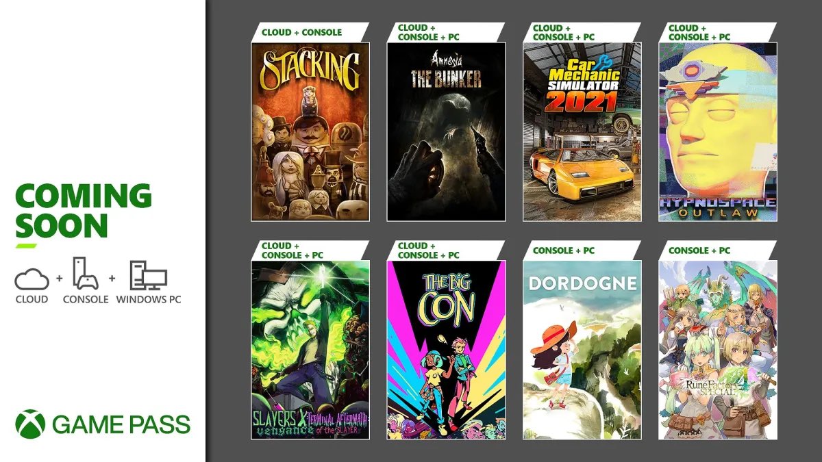 NEWS JV : #Xbox vient de partager les jeux à venir dans le #XboxGamePass pour les jours à venir. Bon cru ou pas selon vous ?