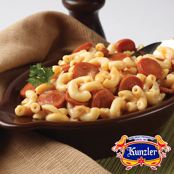 Try our creamy Mac & Cheese Casserole with the savory taste of Kunzler franks this National Cheese Day! kunzler.com/recipe/kunzler… #kunzlerrecipe #nationalcheeseday #recipeshare