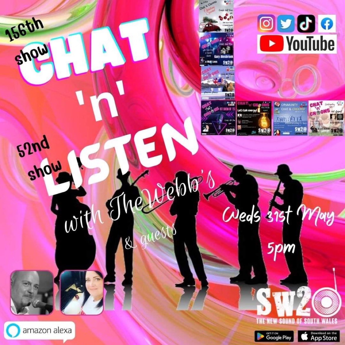 Join us tomorrow at 5pm on @SW20Radio for a special collaboration show celebrating a #chatnchoons 156th show & #listenhere 52nd show!
#radio
#wherehasthetimegone