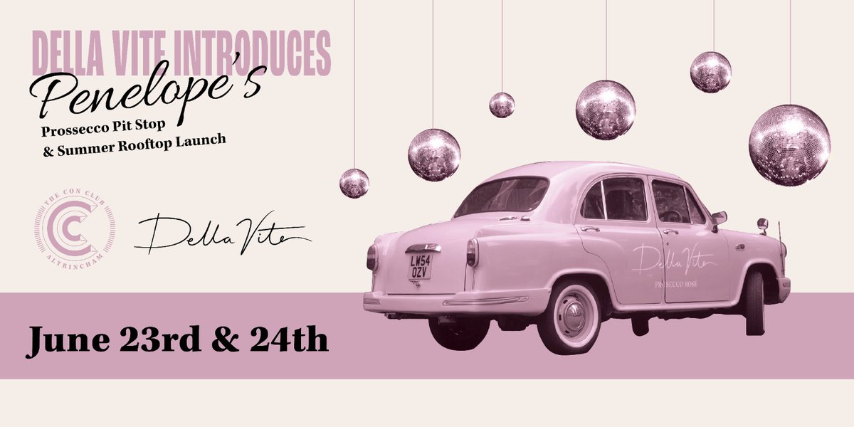 ✨Summer Rooftop Launch ✨ June 23rd &amp; 24th 📍#Altrincham featuring a Della Vite Prosecco Pit Stop  🚗🍾🥂 on our front terrace!! 

SIGN UP FOR FREE TICKETS NOW TO ATTEND 👉🏼 ow.ly/eqcb50OzuVq

#party #prosecco #Summer #events