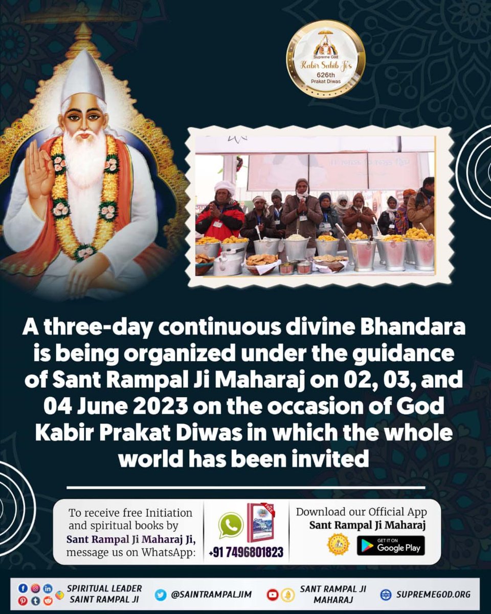 PREMSUT35353352's tweet photo. #Godmorningmonday
#meatlessmonday
AIM Of
JAGAT GURU SANT RAMPAL JI
 MAHARAJ JI 
#drugfree #meatlessmonday #meatlessmeals #alcoholfree #mentalhealth #mission
#SantRampalJiMaharaj
#SaintRampalJi
https://t.co/4zCCdxb9Hz… https://t.co/02ZsJyOK7v