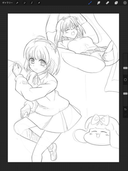 瞳ちゃん頑張って描いてたけどぜんぜんうまくかけなかったしゆしゆ 