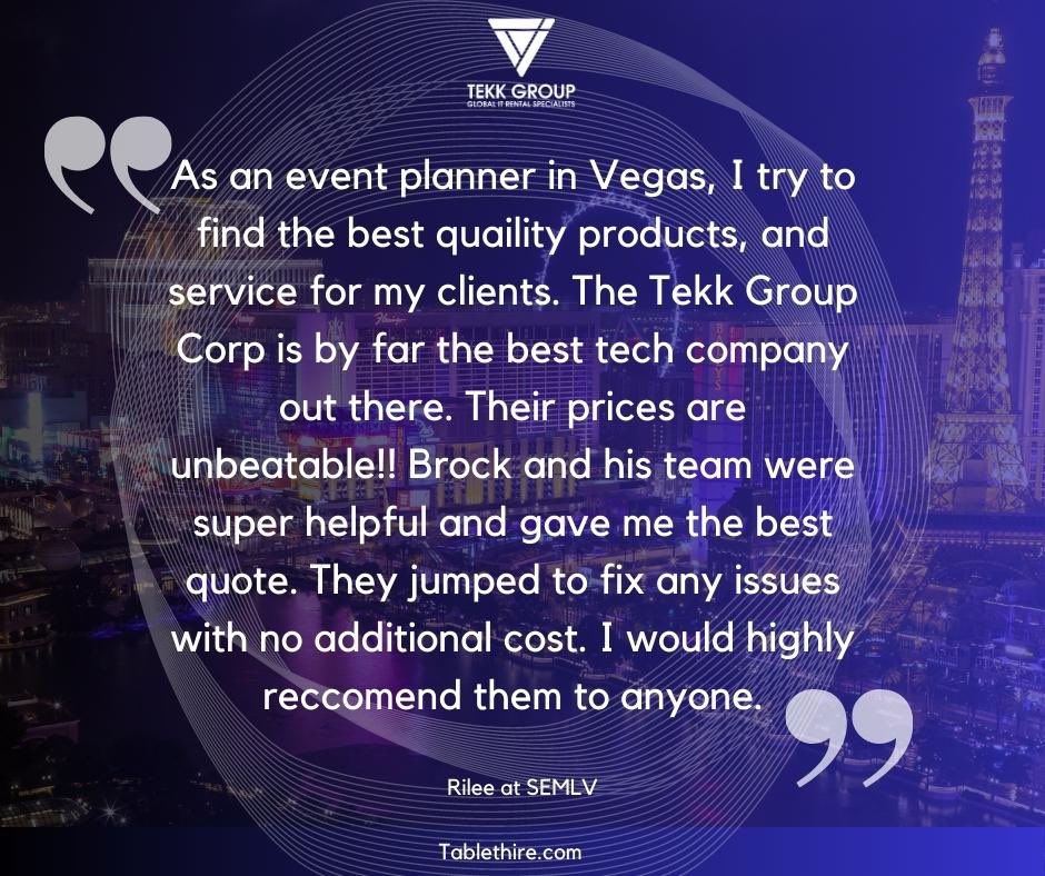thetekkgroup's tweet image. 5 Star feedback for our #LasVegas offices! Our US team are based right by the Las Vegas strip and can help with any same-day or next day orders US wide! Get in touch for a quote today 702-851-8351 tablethire.com #eventprofs #lasvegaslocals #USA #eventtech