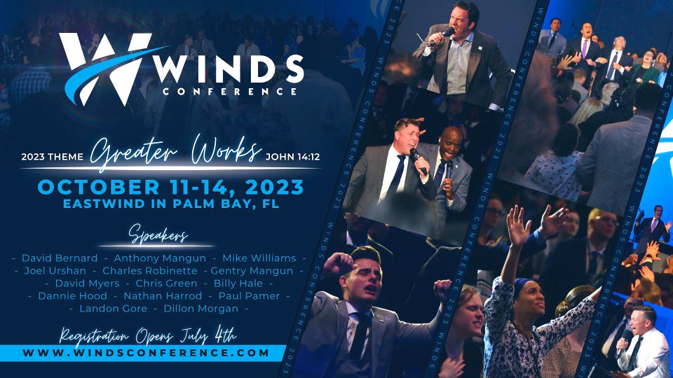 Mark your calendar for the upcoming Winds Conference.  It will change your life. windsconference.com