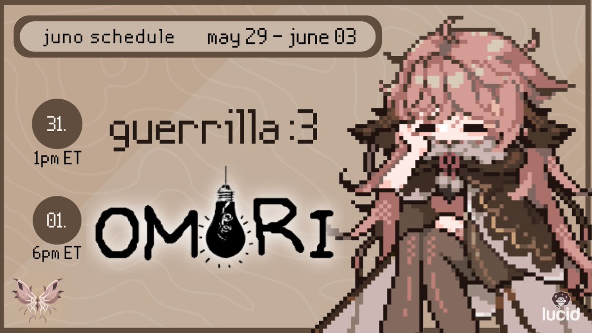 orion_juno's tweet photo. 🕯️juno schedule may 29 - june 03🕯️
back for another chill, cozy week<3
i need to slow down a lil😴
❥ general: #OrionJuno
❥ live: #junocast
❥ art: #sketchjuno
https://t.co/XKtzYyhgp3
https://t.co/38BLxN1zrr
#Vtubers #ENVtubers https://t.co/81UN0fuJs1