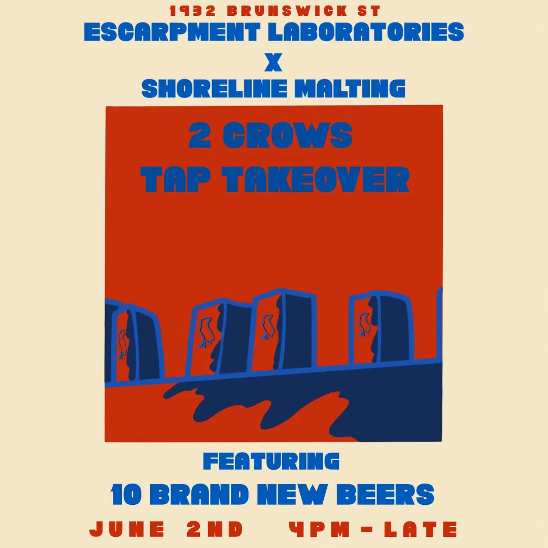 EscarpmentLabs's tweet photo. TAP TAKEOVER: We're teaming up w/@shorelinemalts and kicking off #CBAC in Halifax with a bang! 💥 10+ amazing beers made with Canadian made yeast, malts &amp; friends. 

𝗧𝗵𝗲 𝗳𝘂𝗻 𝘀𝘁𝗮𝗿𝘁𝘀 𝗮𝘁 𝟰𝗽𝗺 𝗼𝗻 𝗙𝗿𝗶𝗱𝗮𝘆, 𝗝𝘂𝗻𝗲 𝟮𝗻𝗱 𝗮𝘁 𝟮 𝗖𝗿𝗼𝘄𝘀 𝗕𝗿𝗲𝘄𝗶𝗻𝗴 𝗖𝗼! https://t.co/U1DDqeJVaM