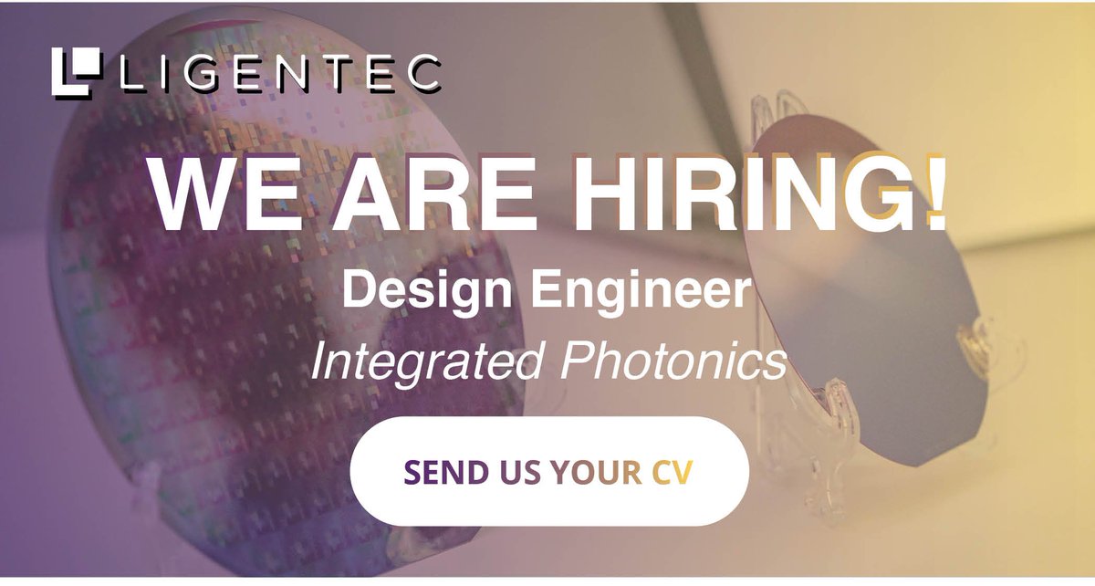 WE'RE #HIRING our next Design Engineer! 📩 SEND YOUR APPLICATION to hr@ligentec.com and join our dynamic team in France ➡️ ligentec.com/careers-ligent…
#photonics #letsPICit #DesignEngineer