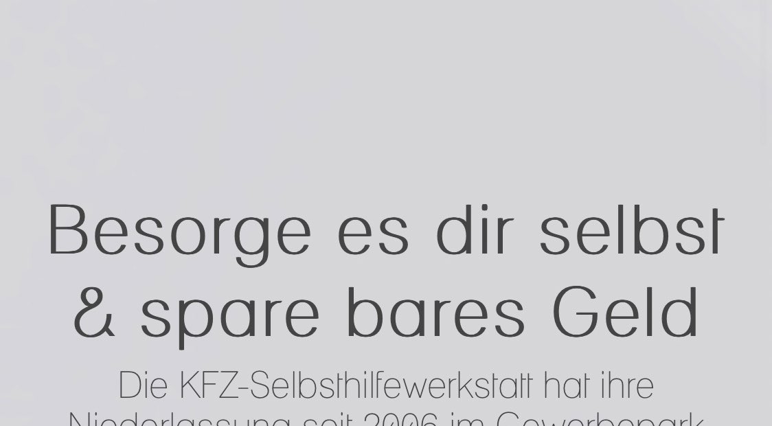 In need of a Hebebühne fahre ich nachher in eine Selbsthilfewerkstatt, die mit diesem Spruch wirbt.
Glücklicherweise sind deren Preise aber auch so billig wie dieser Spruch.