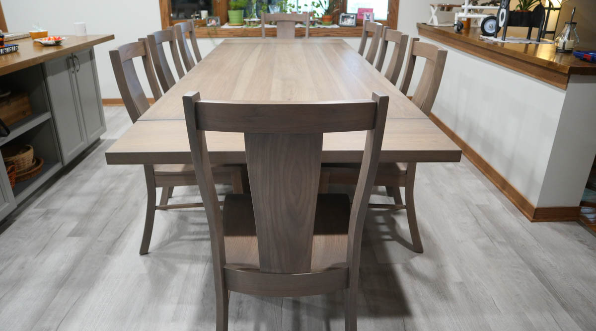 HandmadeTables's tweet image. The whole set, hickory!

#hickoryset #driftwood #tableextensions