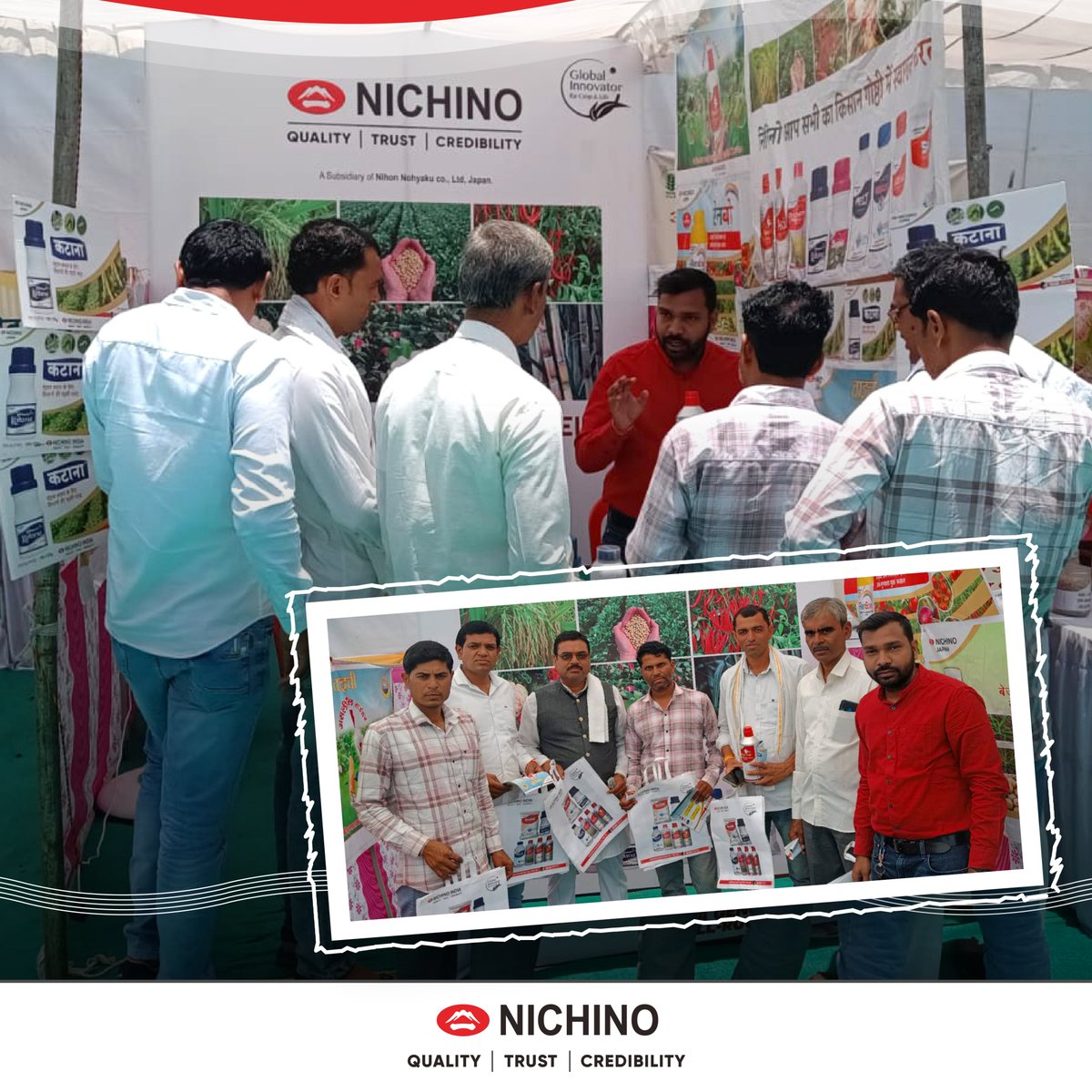 Had an amazing time at #MalwaKisanMela connecting with farmers! Thanks to MP Agriculture Minister Kamal Patel ji for visiting our stall and showing interest in Katana's Green Triangle. 🚜🌱 #NichinoIndia #InnovationInFarming #FarmersConnect #KisanMela