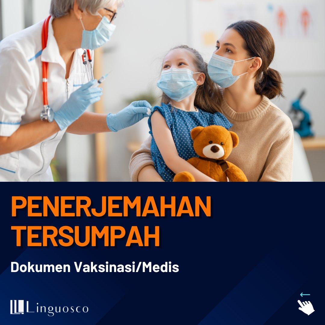 Halo, teman-teman ada yang butuh Penerjemahan Tersumpah (Sworn Translation) oleh Penerjemah Tersumpah untuk dokumen : Sertifikat Vaksinasi COVID-19, Kartu Vaksin,  Surat Dokter, Surat Keterangan Sehat, Surat Rujukan, Catatan Medis atau dokumen kesehatan lainnya tidak ya?