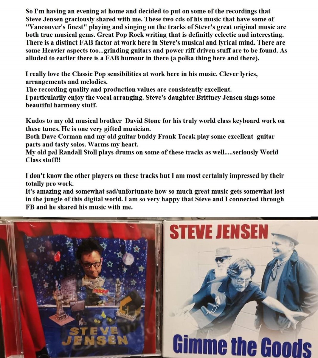 #MusicFamily>>>#GetALoadOfThis# Updated #PowerPacked #Review>>#For>>>#SteveJensen @Scuzzoe

@cookingmama48>>
@Evey01701192
#JensenProudWifePomotions

#NewMusicComingSoon
#NowThatsWhatImTalkinAbout!!