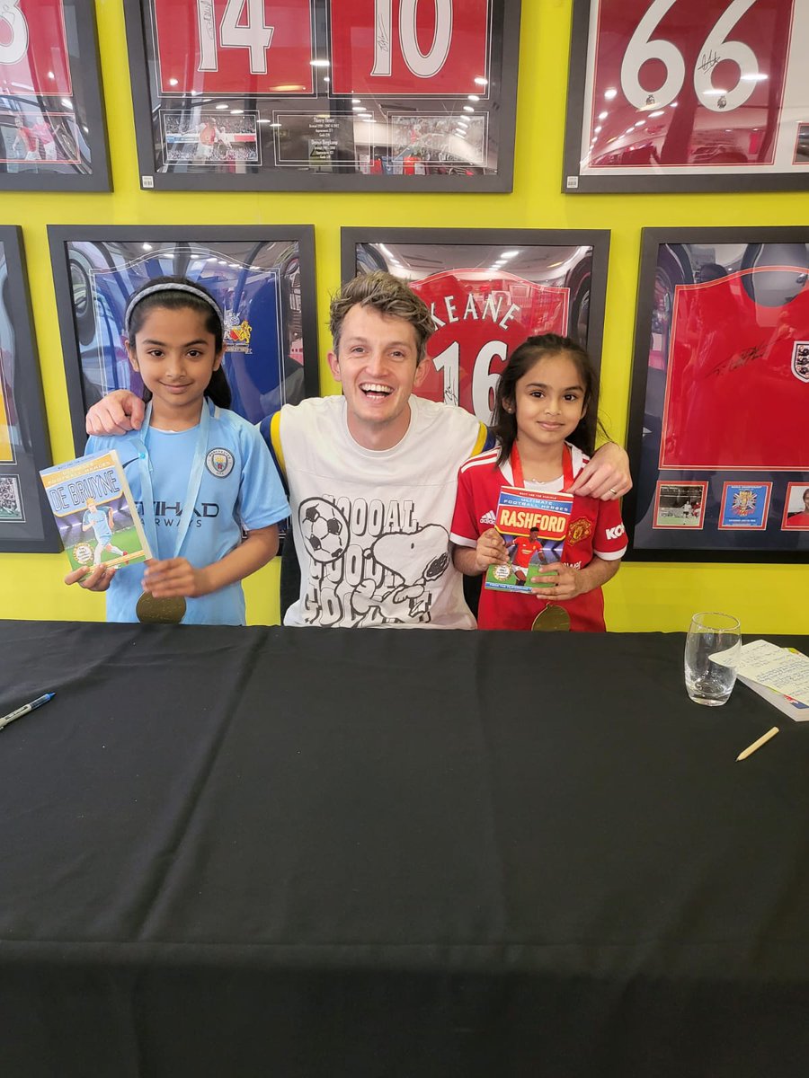theImranMulla's tweet photo. @footieheroesbks thank you for your book signing today for my daughters at the national football museum in manchester. The household will be divided on Saturday for the cup final @FootballMuseum @pwincess_fats https://t.co/62Go7I1YiZ